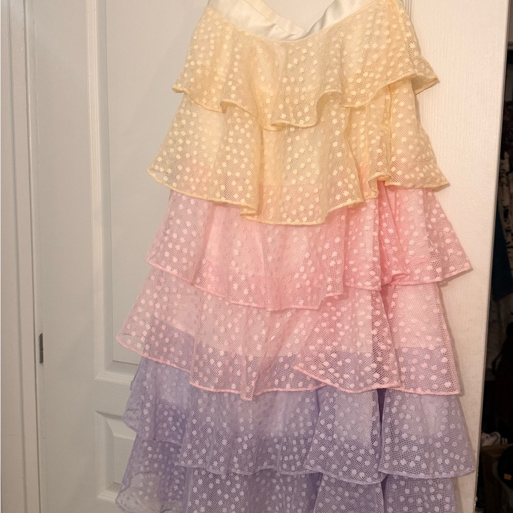 Gracia Multicolor Ruffled Maxi Skirt MEDIUM